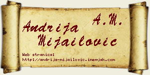 Andrija Mijailović vizit kartica